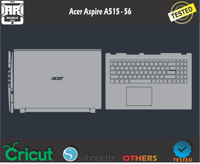 Acer Aspire A515 – 56 Skin Template Vector