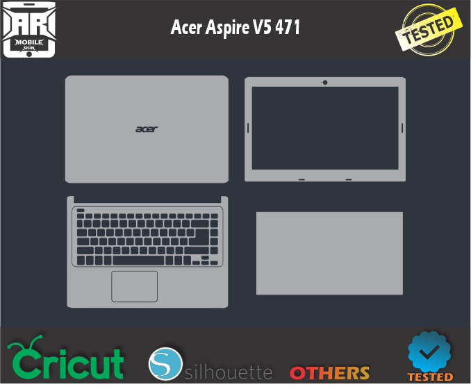 Acer Aspire V5 471 Skin Template Vector