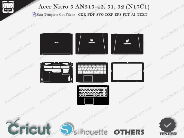 Acer Nitro 5 AN515-42, 51, 52 (N17C1) Skin Template Vector