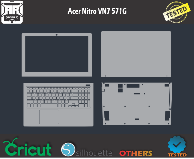 Acer Nitro VN7 571G Skin Template Vector