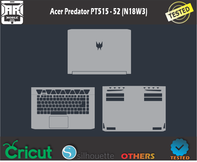 Acer Predator PT515 – 52 (N18W3) Skin Template Vector
