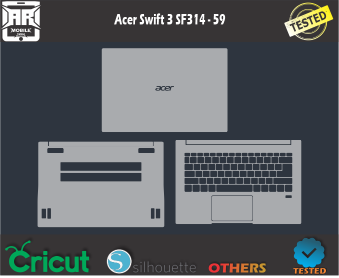 Acer Swift 3 SF314 – 59 Skin Template Vector
