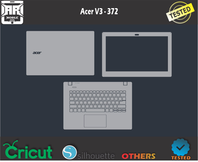 Acer V3 – 372 Skin Template Vector