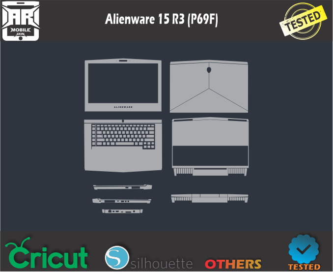 Alienware 15 R3 (P69F) Skin Template Vector