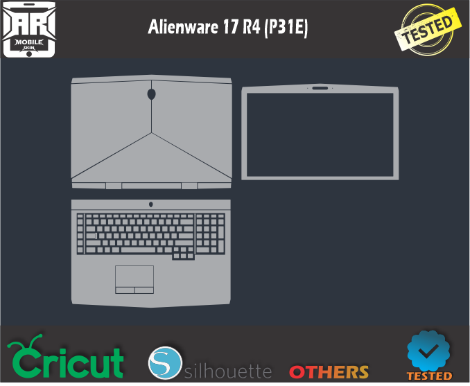 Alienware 17 R4 (P31E) Skin Template Vector