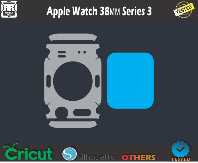 Apple Watch 38MM Series 3 Skin Template Vector