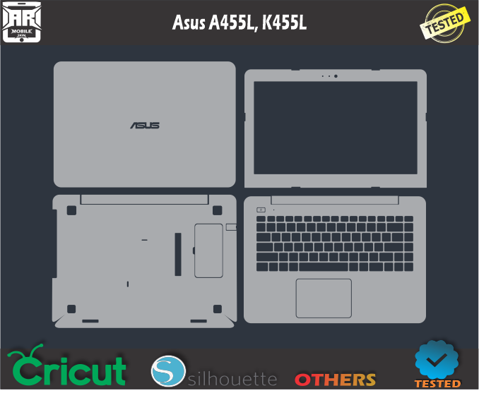 Asus A455L K455L Skin Template Vector