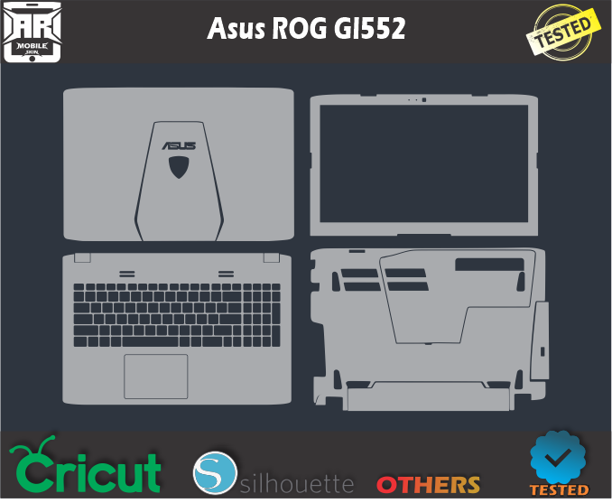 Asus ROG GL552 Skin Template Vector