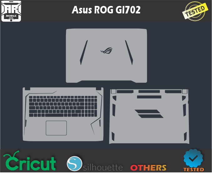 Asus ROG GL702 Skin Template Vector