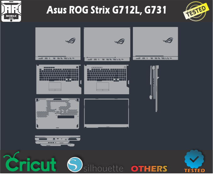Asus ROG Strix G712L G731 Skin Template Vector