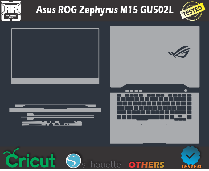 Asus ROG Zephyrus M15 GU502L Skin Template Vector