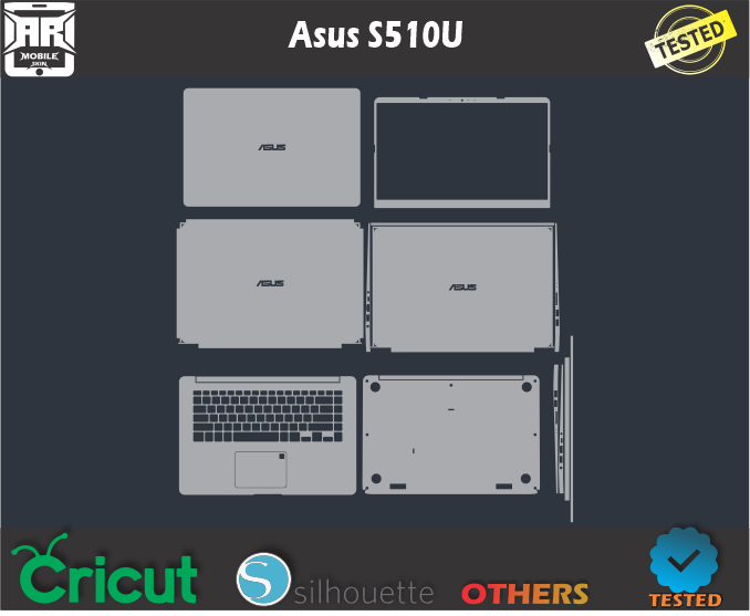 Asus S510U Skin Template Vector