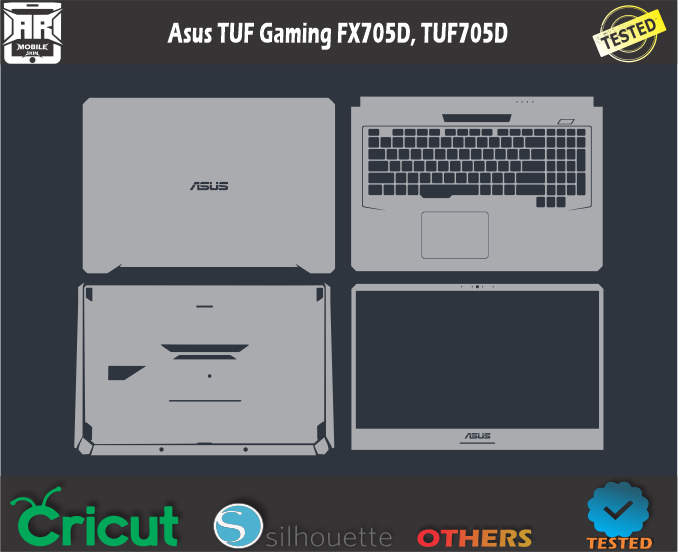 Asus TUF Gaming FX705D TUF705D Laptop Skin Template