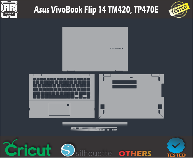 Asus Vivo Book Flip14 TM420 TP470E Skin Template Vector