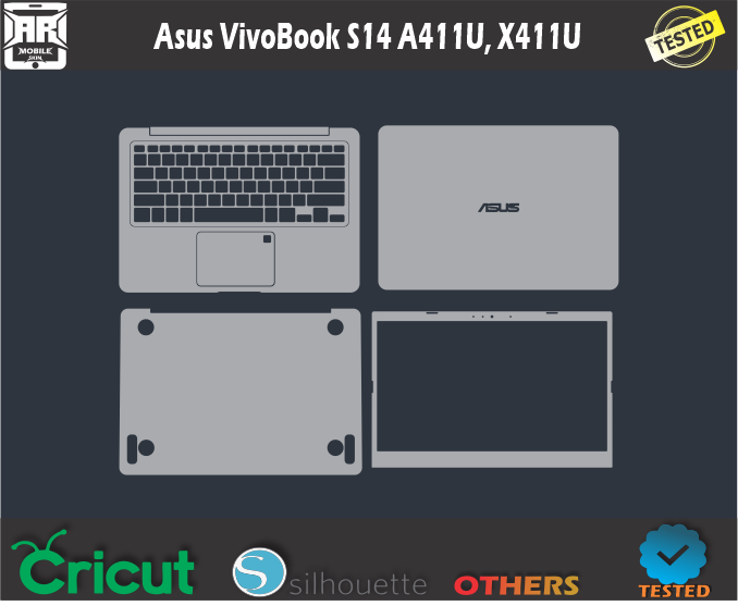 Asus Vivo Book S14 A411U X411U Skin Template Vector