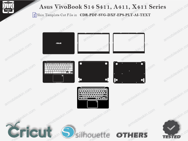 Asus VivoBook S14 S411, A411, X411 Series Full Skin Template Vector