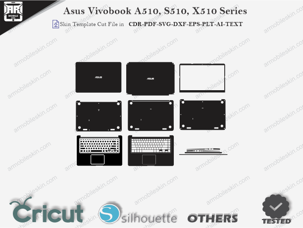 Asus Vivobook A510, S510, X510 Series Skin Template Vector