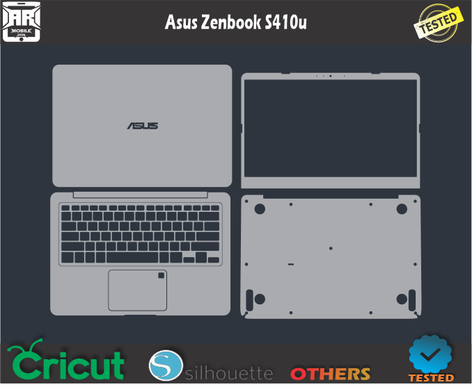 Asus Zenbook S410u Skin Template Vector