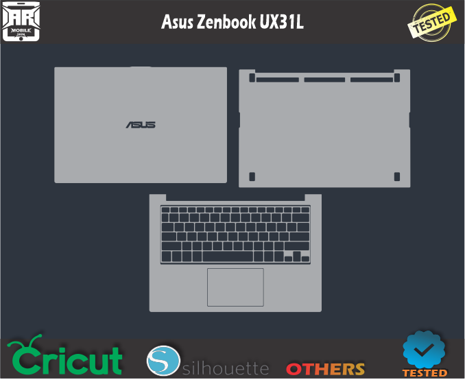 Asus Zen book UX31L Skin Template Vector