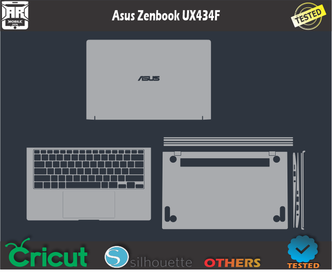 Asus Zen book UX434F Skin Template Vector