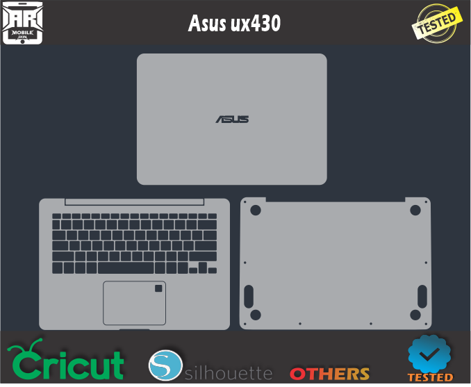 Asus ux430 Skin Template Vector