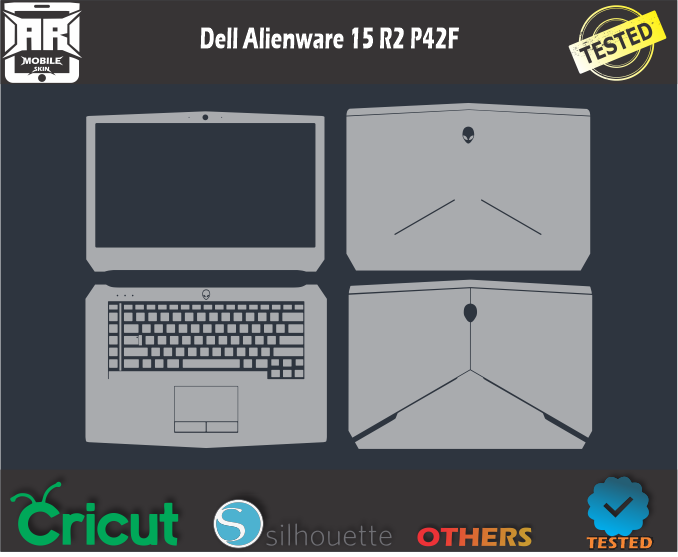 Dell Alienware 15 R2 P42F Skin Template Vector