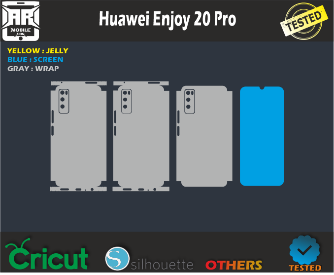 Huawei Enjoy 20 Pro Skin Template Vector