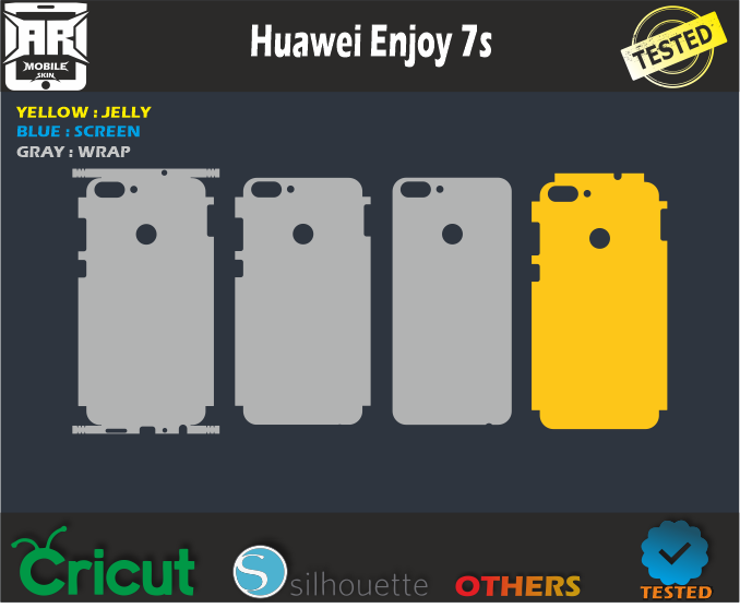 Huawei Enjoy 7s Skin Template Vector