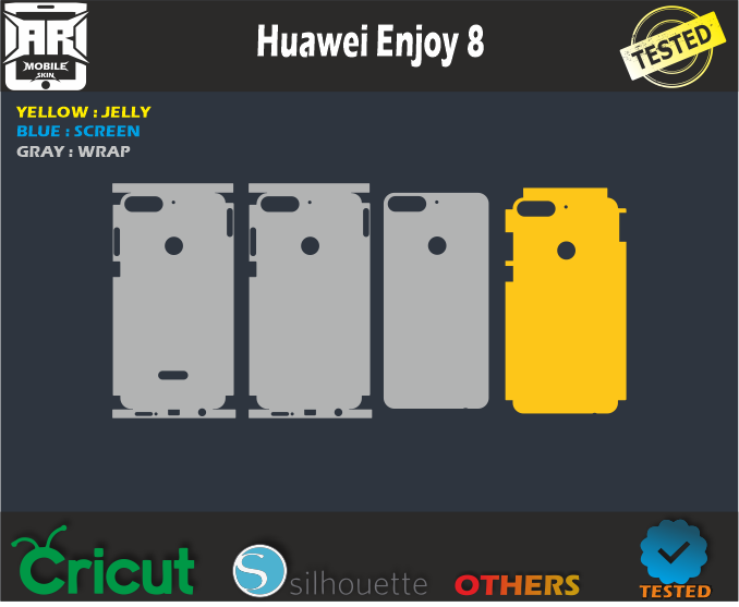 Huawei Enjoy 8 Skin Template Vector