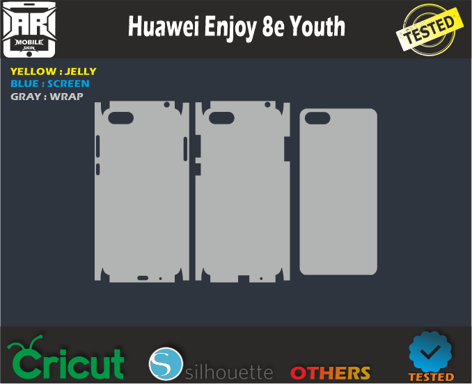 Huawei Enjoy 8e Youth Skin Template Vector