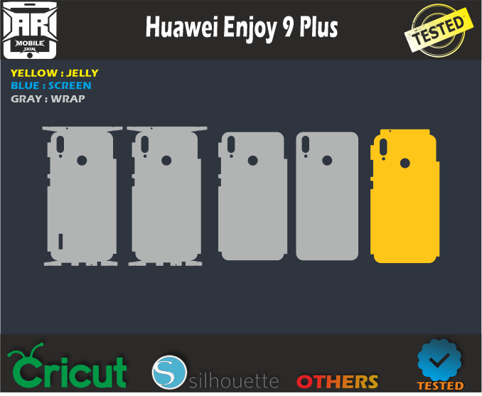 Huawei Enjoy 9 Plus Skin Template Vector