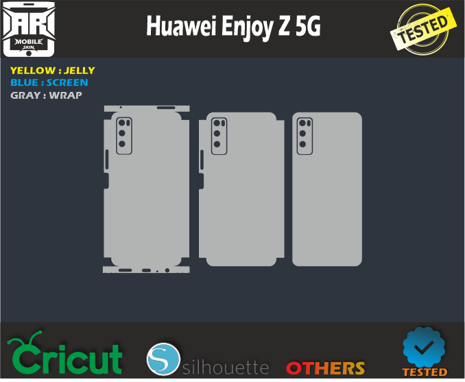 Huawei Enjoy Z 5G Skin Template Vector