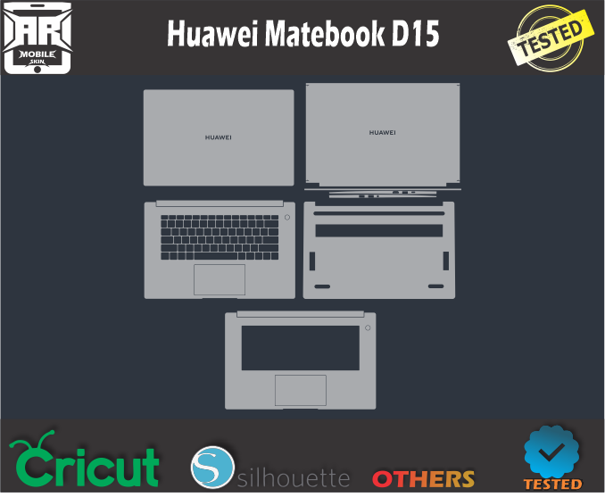 Huawei Matebook D15 Skin Template Vector