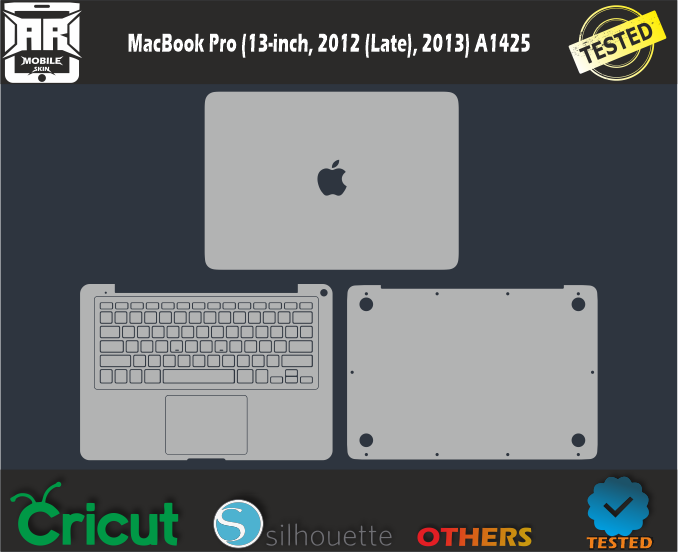 MacBook Pro (13-inch, 2012 (Late), 2013) A1425 Skin Template Vector