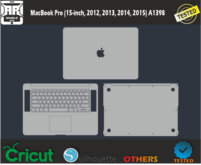 MacBook Pro (15-inch, 2012, 2013, 2014, 2015) A1398 Skin Template Vector