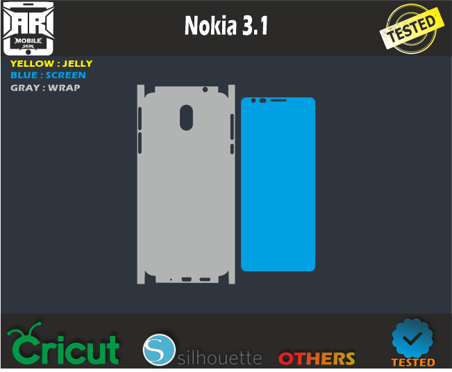 Nokia 3.1 skin Template svg
