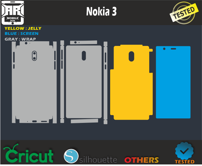Nokia 3 skin Template svg