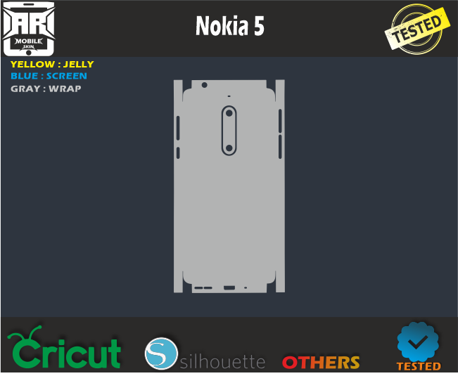 Nokia 5 skin Template svg