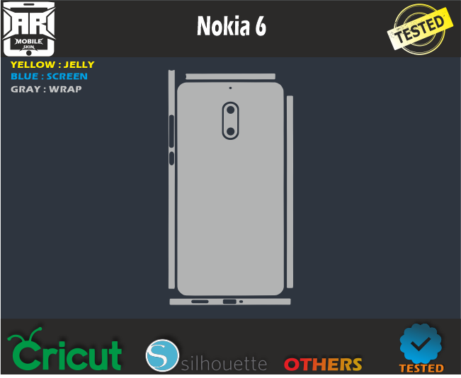 Nokia 6 skin Template svg