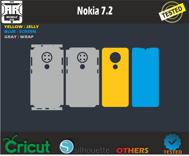 Nokia 7.2 skin Template svg
