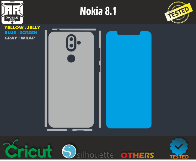 Nokia 8.1 skin Template svg