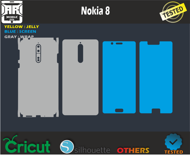Nokia 8 skin Template svg