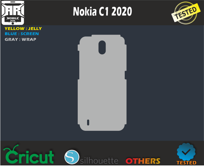 Nokia C1 2020 skin Template svg