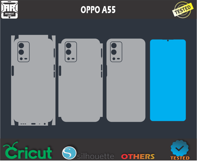 OPPO A55 Skin Template Vector