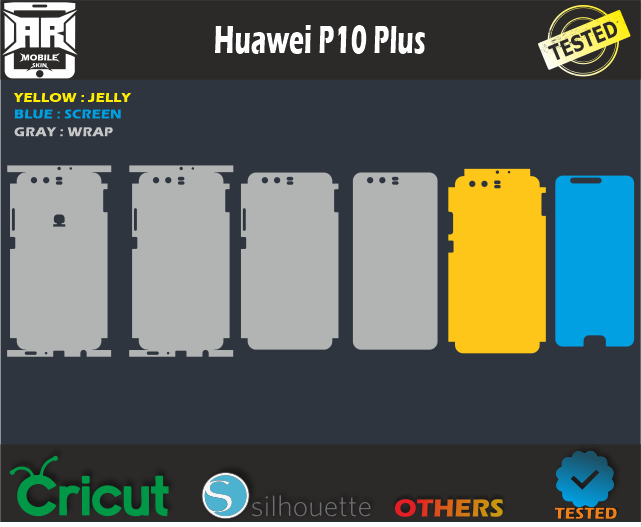 Huawei P10 Plus Skin Template Vector