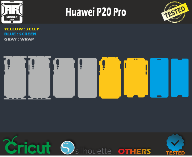 Huawei P20 Pro Skin Template Vector