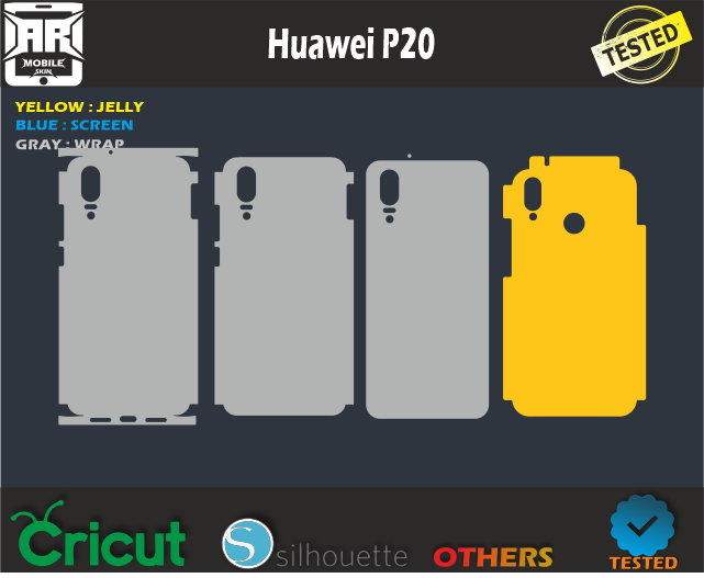 Huawei P20 Skin Template Vector