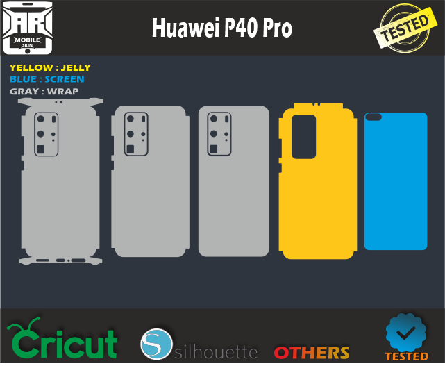 Huawei P40 Pro Skin Template Vector