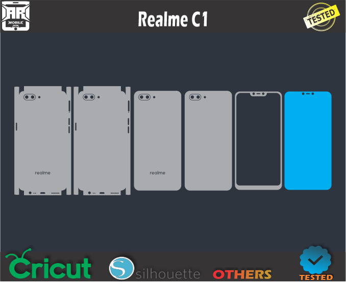 Realme C1 Skin Template Vector