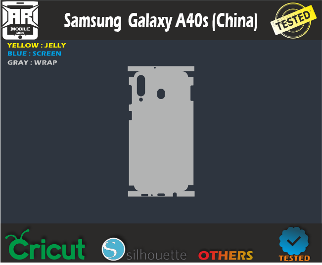 Samsung A 40s china Skin Template Vector